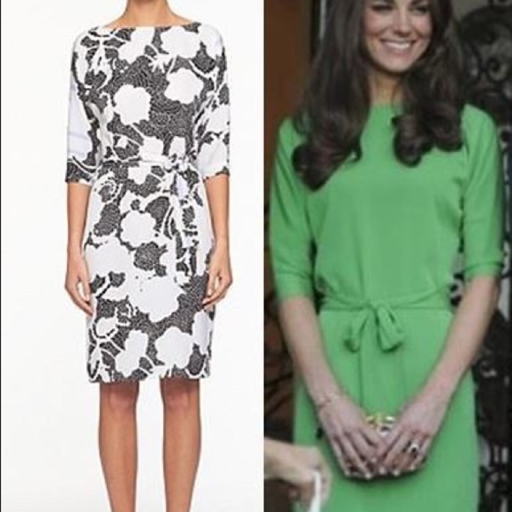 NWT - Diane von Furstenberg 'Maja' Dress in Rose Lines Black